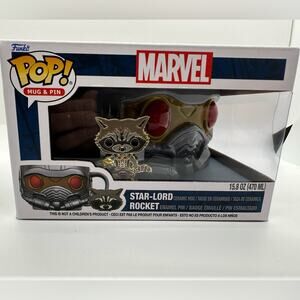 Marvel Funko Pop Coffee Mug & Pin Starlord and Rocket Trash Panda